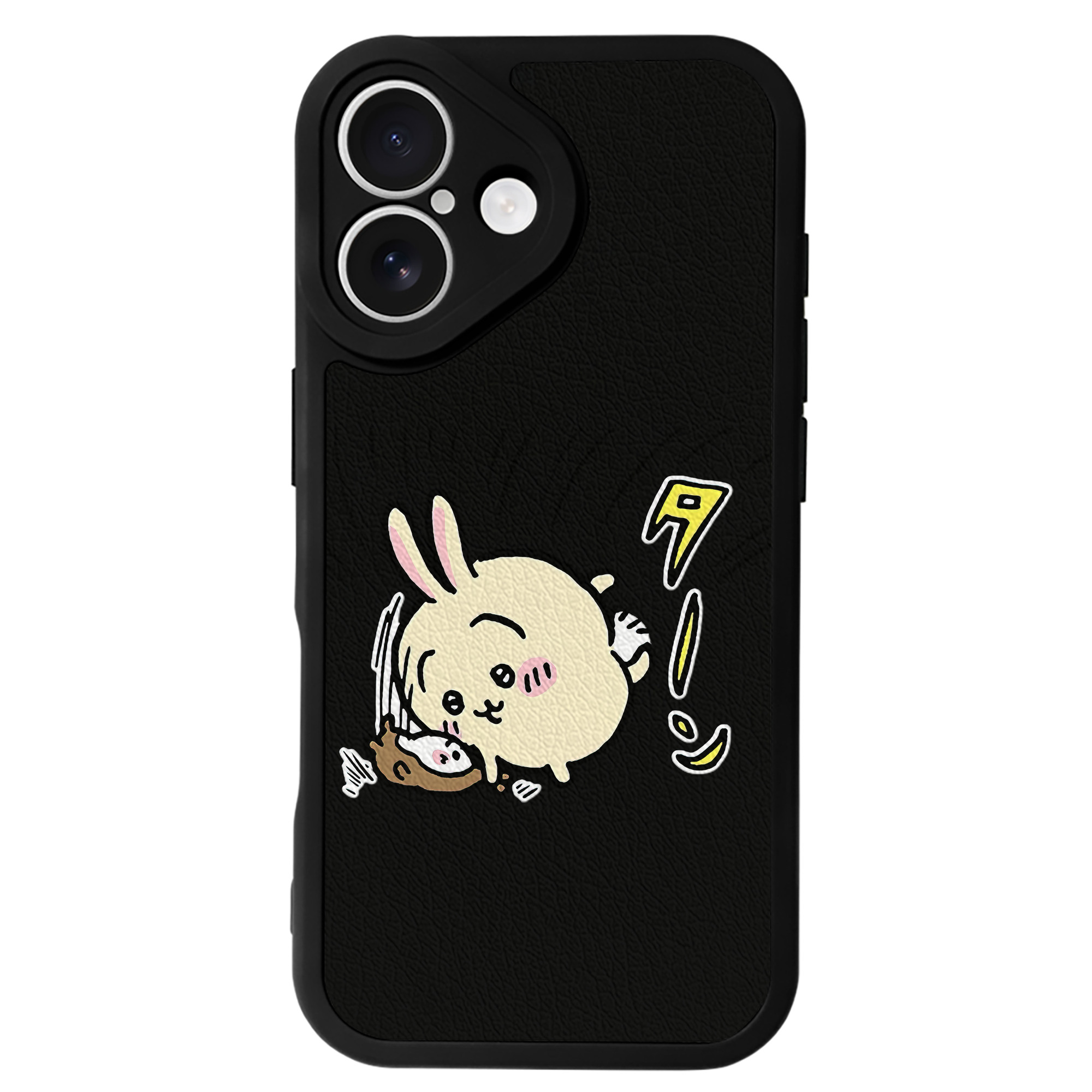 （画像用） ちいかわ うさぎ Chii-kawa usagi 【iPhone 16シリーズ対応】シリコンスマホケース（レザー調） 材質：シリコン